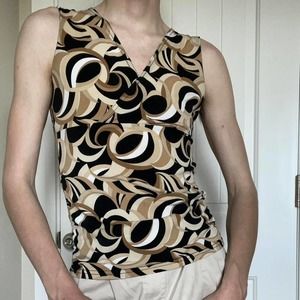 2000s byer split neck printed